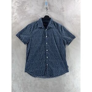 John Varvatos Star USA Button Down Shirt Mens Size Medium‎ Blue Star Print